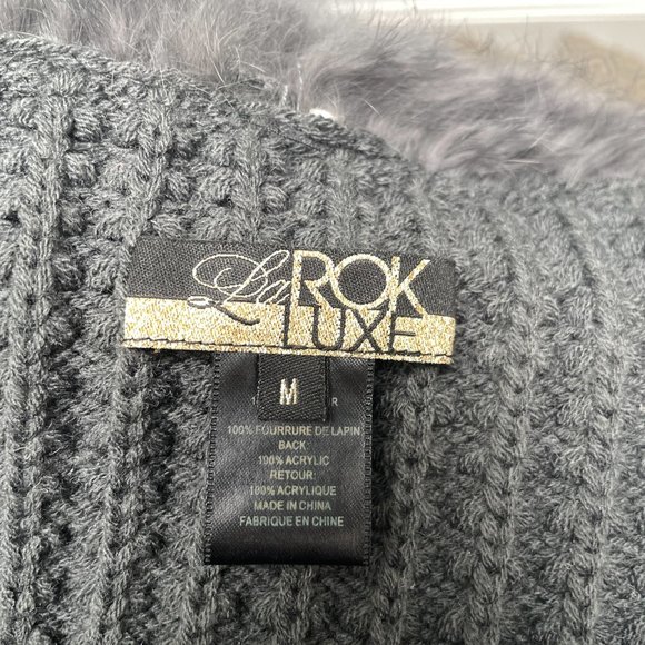 Le Rok Gray Fur vest with knit back size M - Picture 8 of 9